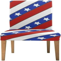 Америка флаг червено бяло и синьо райе стол стол покритие протектор седалка за хлъзгане за трапезария хотел Сватбена партия комплект от 4