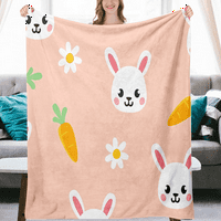 Великденски зайче хвърля одеяло с калъфки за легла диван хол хол диван стол удобно и топло фланелено одеяло цветни яйца цветно одеяло за деца момичета момчета