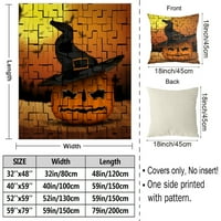 Декоративно одеяло за Хелоуин с калъф за възглавница, одеяло за чудовище за спалня домашно общежитие Хелоуин декор,268,32x48 ''
