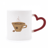 Боядисване на кафето чаша кафе еспресо, чувствителна към чаша червен цвят смяна на каменни изделия чаша