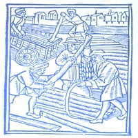 Дървоустойчиви превозвачи, средновековни търговци от печат от плакат от научен източник