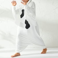 Peyakidsaa Хелоуин двойка Jumpsuit Pajamas Print с дълъг ръкав с цип с качулка ромпи