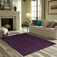 Ambiant Saturn Collection Pet Friendly Purple 9 'Hexagon - Area Rug