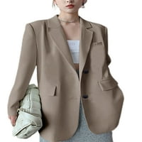 Капризи жени тънък уютен блейзър костюм отворен преден жилетка работа ежедневно свободни костюми якета офис бизнес блейзери размер S-3XL