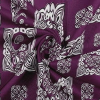 Oneoone Rayon Purple Fabric Block Craft Projects Decor Fabric Отпечатано от двора Wide-L6