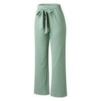 Дамски y2k панталони модни дълги копчета с висока талия небрежни панталони с панталони с широки колан