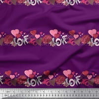 Soimoi Moss Georgette Fabric Flower Bunch, текст и плат за печат на сърце край двора