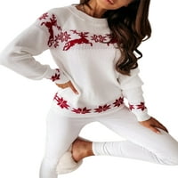 Caitzr Коледа пуловери плетени зимни жени елени с дълъг ръкав джъмпери коледни дрехи дрехи