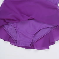 Inhzoy Girls без ръкави за сплитане лед лед фигурно пързаляне Туту рокля Leotard Dancewear Purple 6