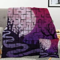 Хелоуин одеяло с калъф за възглавници, фентъзи одеяло за Хелоуин за декор на общежитие,101,59x79 ''