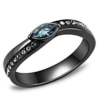 Лек черни дамски пръстен anillo para mujer y ninos unis kids 316l пръстен от неръждаема стомана с AAA клас CZ в син Royal Royal