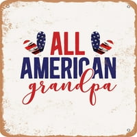 Метален знак - All American Grandpa - Vintage Rusty Look