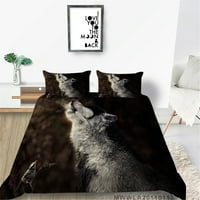 Домашен декор за спално бельо комплект уникален дизайн 3d вълк отпечатан корица на корицата