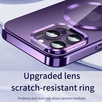 Decase Magnetic съвместим с калъф Magsafe за iPhone Pro, луксозно покритие ясен прозрачен електропластиран мек TPU тънък защитен капак за жени момичета за iPhone Pro, злато
