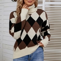 Aoksee пуловери за жени от развлекателни пуловери за развлечение за жени пуловер с дълъг ръкав с дълъг ръкав
