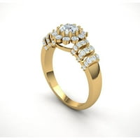 2carat кръгла изрязана диамантена клъстерна клъстера булчински годежен пръстен за годежен пръстен от 14k злато GH I1