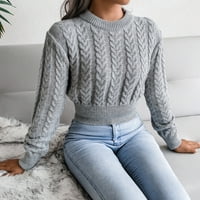 Pimfylm дълги жилетки за жени дамски пуловери жилетка леко удобно сиво l