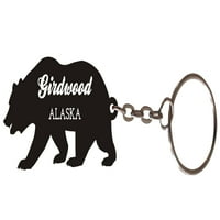 Girdwood Alaska Suvenir Metal Bear Keychain