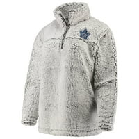 Женски G-III 4her от Carl Banks Grey Toronto Maple Leafs Sherpa Quarter-цип пуловер яке