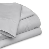 Alberta King Size 15 Deep Pocket Bed Set Light Grey Solid 600TC Egyptian памучен парче