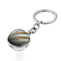 Планета с пръстен Космически стъклен ключ от ключодържател на Galaxy Galaxy Gemstone Time Keychains