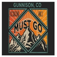 Gunnison Colorado 9x Souvenir Wood Sign With Frame трябва да е дизайн