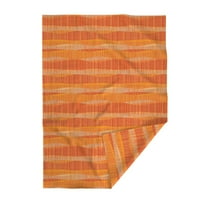 Луксозно кадифено одеяло, 50 70 - Mid Mod Lines Red Coral Orange 60s Текстурна одеяло от спор с лъжица