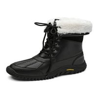 Sanviglor Womens Winter Boot Mid-Calf Snow Boots Данте за топли обувки ходене на ежедневно студено време водоустойчиво плюшено облицовано черно 5.5